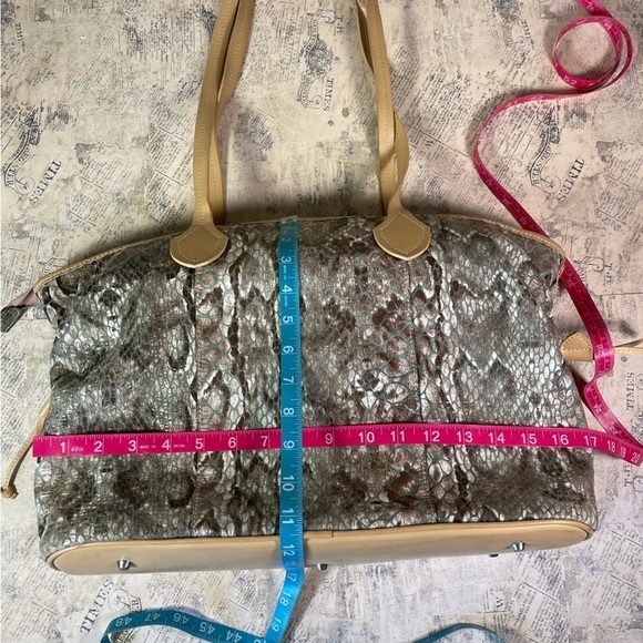 Roberta Gandolfi Leather Python Print Laced Sides tote bag - Picture 11 of 15